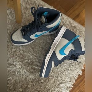 Dunk high GS light bone Diffused blue sneakers